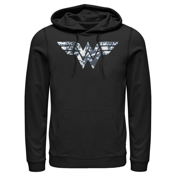 Men's Justice League Blue Tie Dye Logo  Pull Over Hoodie Black Medium