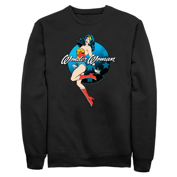 Men's Justice League Circle Stars Portrait  Sweatshirt Black Small