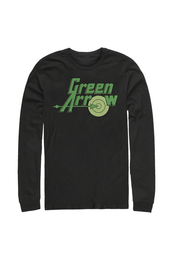 Men's Justice League Classic Arrow Logo  Long Sleeve Shirt Black Small
