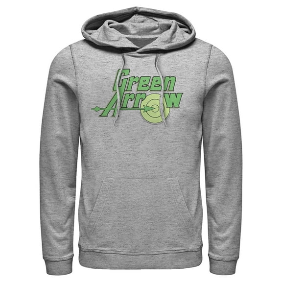 Men's Justice League Classic Arrow Logo  Pull Over Hoodie Athletic Heather 2X Large