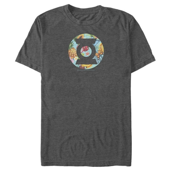 Men's Justice League Dragon Fruit Logo Graphic Tee Charcoal Heather X Large