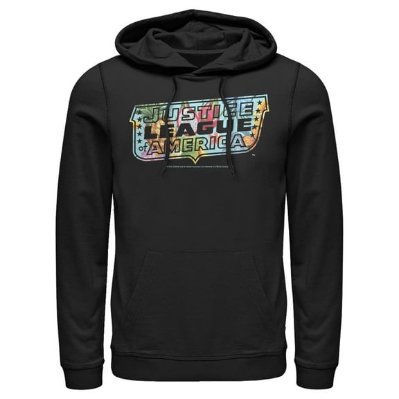 Men's Justice League Dragon Fruit Logo Pull Over Hoodie Black X Large