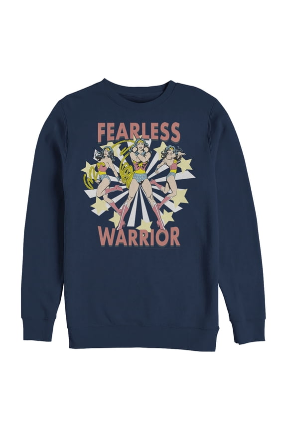 Men's Justice League Fearless Warrior Sweatshirt Navy Blue X Large