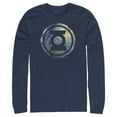 thumbnail image 1 of Men's Justice League Green Lantern Starry Night Logo  Long Sleeve Shirt Navy Blue Large, 1 of 3