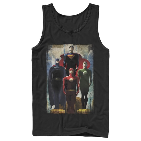 Men's Justice League Hero Artistic Poster  Tank Top Black X Large