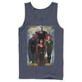 thumbnail image 1 of Men's Justice League Hero Artistic Poster  Tank Top Navy Blue 2X Large, 1 of 3