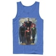 thumbnail image 1 of Men's Justice League Hero Artistic Poster  Tank Top Royal Blue Large, 1 of 3