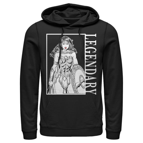 Men's Justice League Legendary Poster Pull Over Hoodie Black X Large