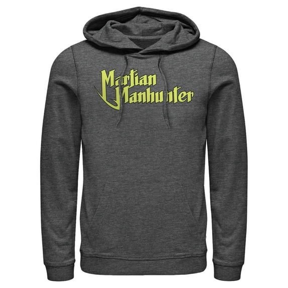 Men's Justice League Martain Manhunter Pull Over Hoodie Charcoal Heather Medium