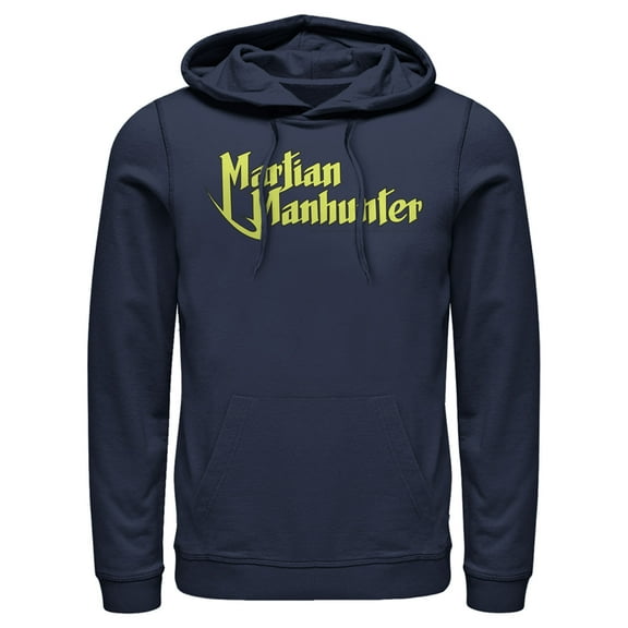 Men's Justice League Martain Manhunter  Pull Over Hoodie Navy Blue 3X Large