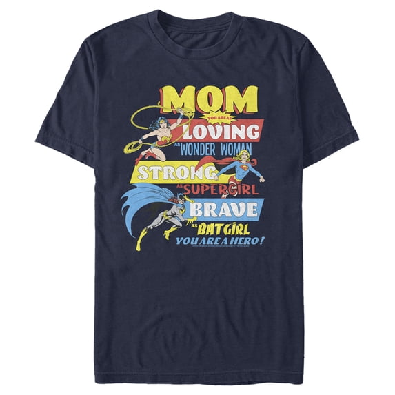 Men's Justice League Mom You Are a Hero! Graphic Tee Navy Blue X Large