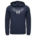 thumbnail image 1 of Men's Justice League Patchwork Logo  Pull Over Hoodie Navy Blue X Large, 1 of 3