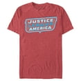 thumbnail image 1 of Men's Justice League Patriotic Frame Logo  Graphic Tee Red Heather Medium, 1 of 4