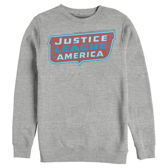 Men's Justice League Patriotic Frame Logo Sweatshirt Athletic Heather 3X Large