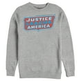 thumbnail image 1 of Men's Justice League Patriotic Frame Logo  Sweatshirt Athletic Heather Medium, 1 of 3