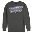 thumbnail image 1 of Men's Justice League Patriotic Frame Logo  Sweatshirt Charcoal Heather X Large, 1 of 3
