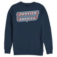 thumbnail image 1 of Men's Justice League Patriotic Frame Logo  Sweatshirt Navy Blue Medium, 1 of 3