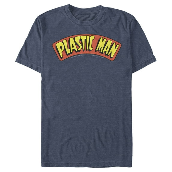 Men's Justice League Plastic Man Logo Graphic Tee Navy Blue Heather Large