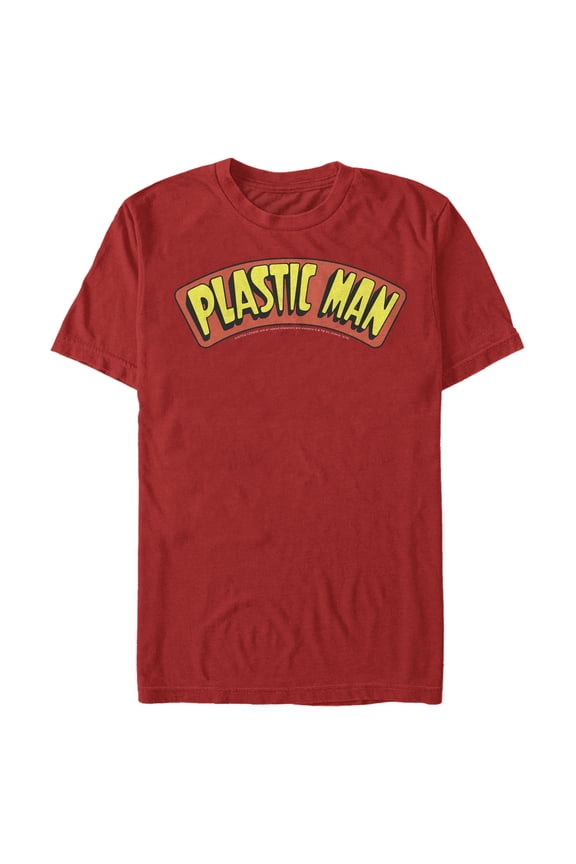 Men's Justice League Plastic Man Logo  Graphic Tee Red Large