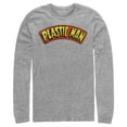 thumbnail image 1 of Men's Justice League Plastic Man Logo Long Sleeve Shirt Athletic Heather X Large, 1 of 3