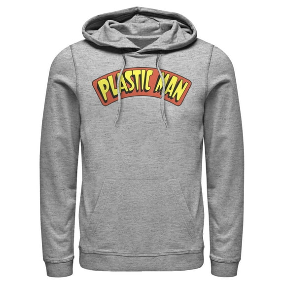 Men's Justice League Plastic Man Logo  Pull Over Hoodie Athletic Heather X Large
