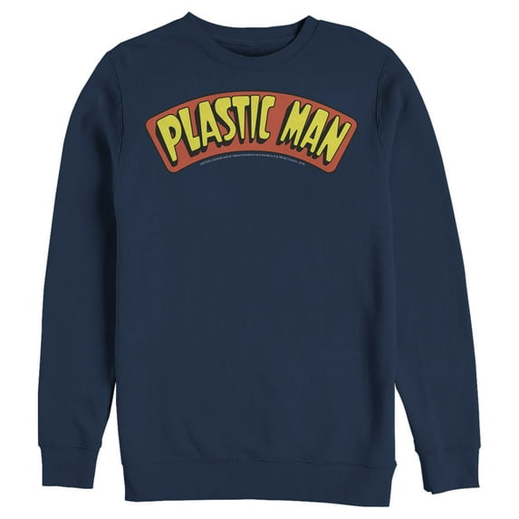 Men's Justice League Plastic Man Logo Sweatshirt Navy Blue X Large