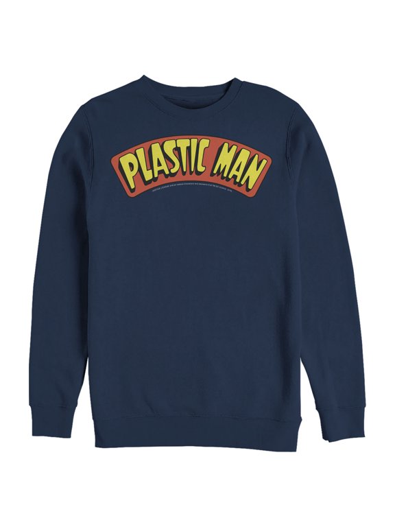Men's Justice League Plastic Man Logo Sweatshirt Navy Blue X Large