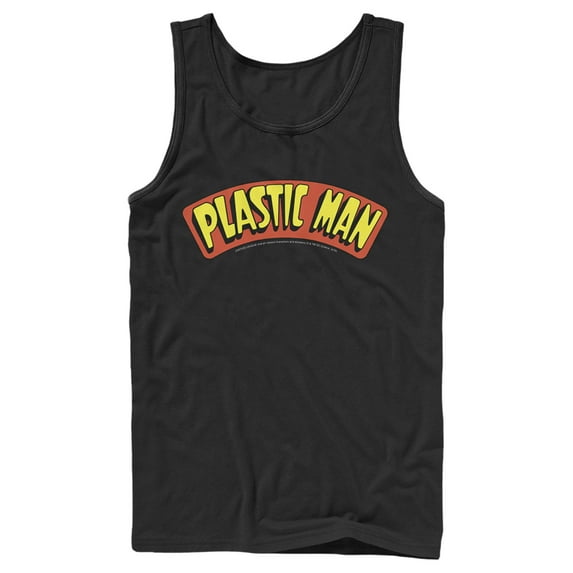 Men's Justice League Plastic Man Logo Tank Top Black 2X Large