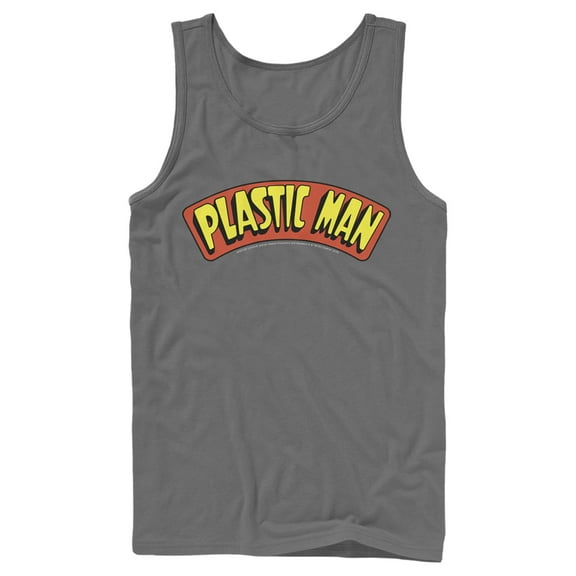 Men's Justice League Plastic Man Logo  Tank Top Charcoal X Large