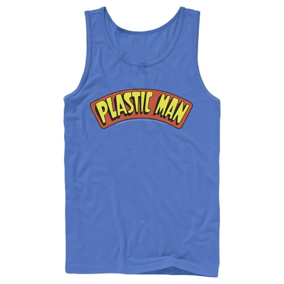 Men's Justice League Plastic Man Logo Tank Top Royal Blue X Large