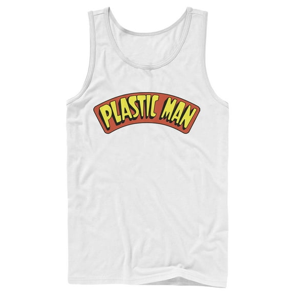Men's Justice League Plastic Man Logo  Tank Top White X Large