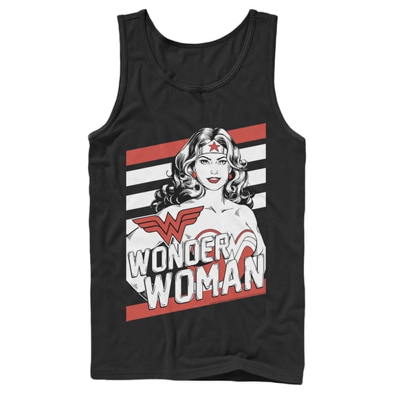 Men's Justice League Portrait Logo Tank Top Black X Large
