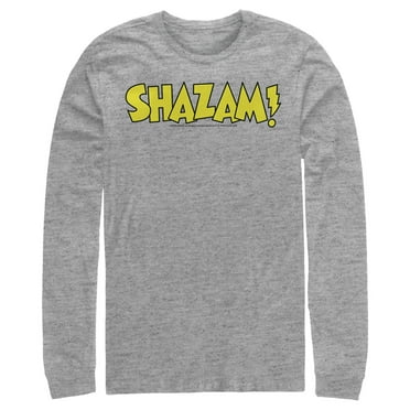 Men's Justice League Shazam Logo  Long Sleeve Shirt Athletic Heather X Large