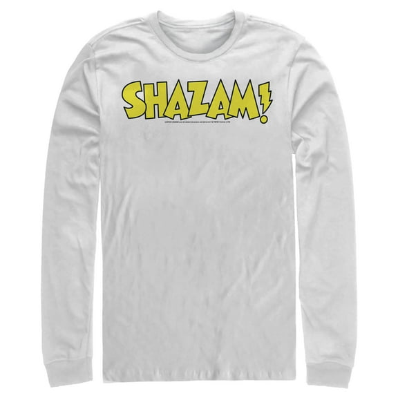 Men's Justice League Shazam Logo  Long Sleeve Shirt White Large