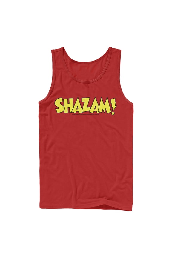 Men's Justice League Shazam Logo Tank Top Red Large