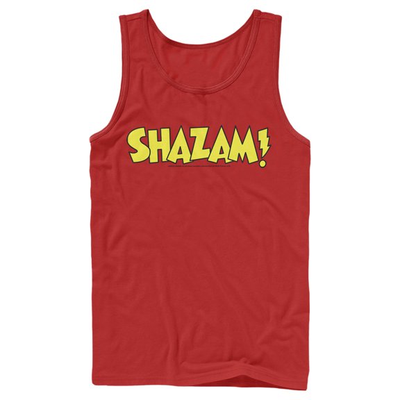 Men's Justice League Shazam Logo Tank Top Red Medium