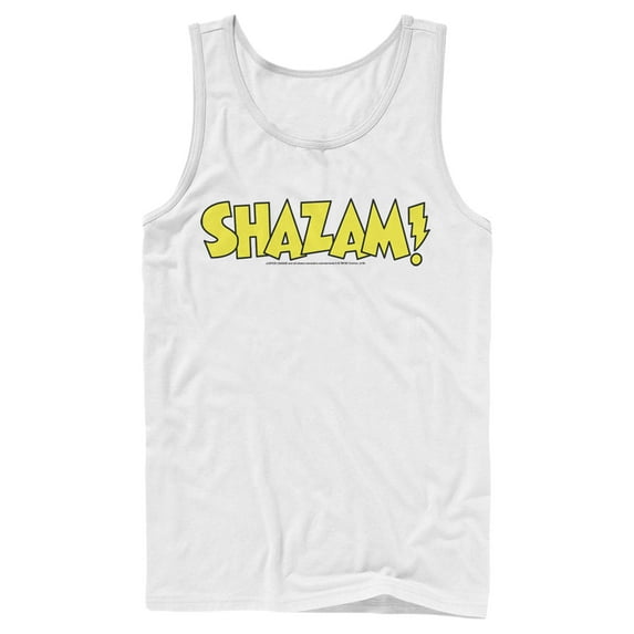 Men's Justice League Shazam Logo Tank Top White Small