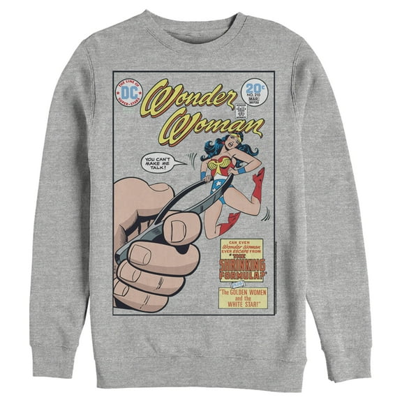 Men's Justice League Shrinking Woman Comic Book Cover  Sweatshirt Athletic Heather Small