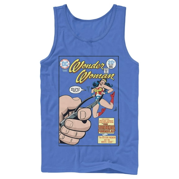 Men's Justice League Shrinking Woman Comic Book Cover  Tank Top Royal Blue 2X Large