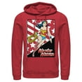 thumbnail image 1 of Men's Justice League Stars And Stripes Poster Pull Over Hoodie Red 2X Large, 1 of 3