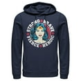 thumbnail image 1 of Men's Justice League Strong Fierce Heroic  Pull Over Hoodie Navy Blue 3X Large, 1 of 3
