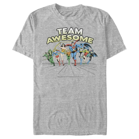 Men's Justice League Team Awesome Perspective Graphic Tee Athletic Heather 2X Large