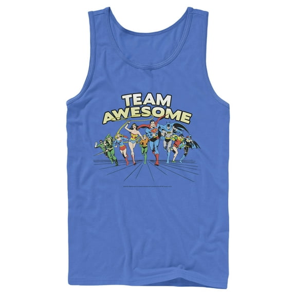 Men's Justice League Team Awesome Perspective Tank Top Royal Blue Small