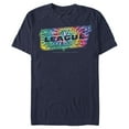 thumbnail image 1 of Men's Justice League Tie Dye Emblem  Graphic Tee Navy Blue Small, 1 of 4