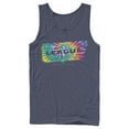 thumbnail image 1 of Men's Justice League Tie Dye Emblem  Tank Top Navy Blue 2X Large, 1 of 3