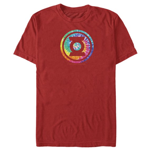 Men's Justice League Tie Dye Logo Graphic Tee Red Medium