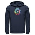 thumbnail image 1 of Men's Justice League Tie Dye Logo  Pull Over Hoodie Navy Blue Small, 1 of 3