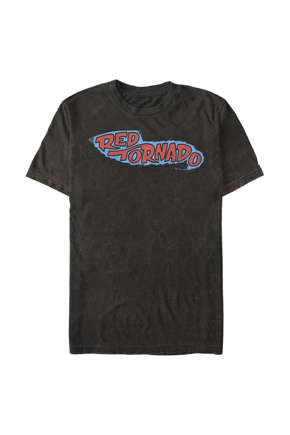 Men's Justice League Tornado Logo Graphic Tee Black Large