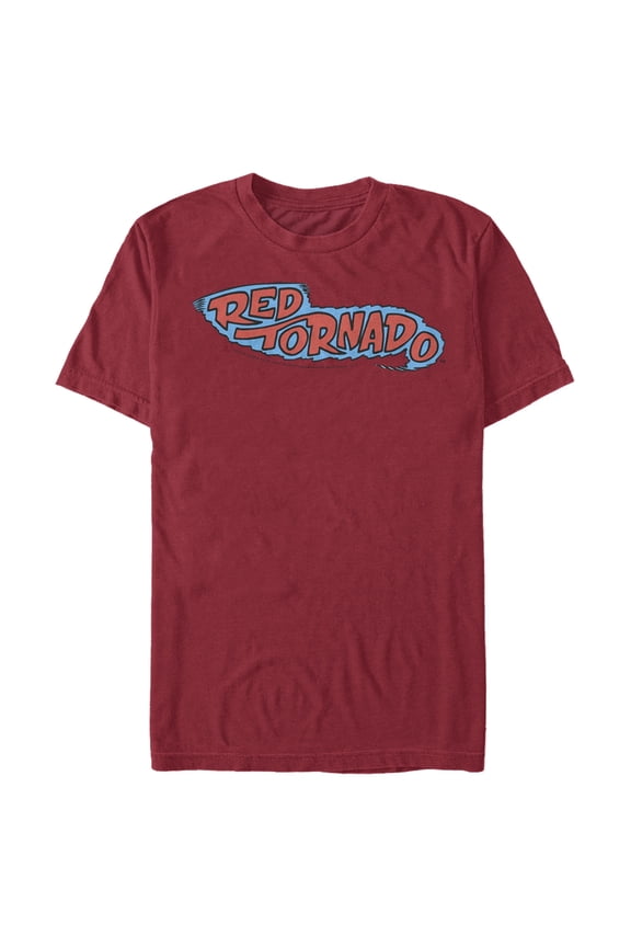 Men's Justice League Tornado Logo Graphic Tee Cardinal Medium