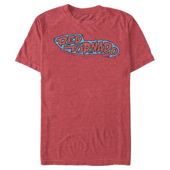 Men's Justice League Tornado Logo Graphic Tee Red Heather Medium
